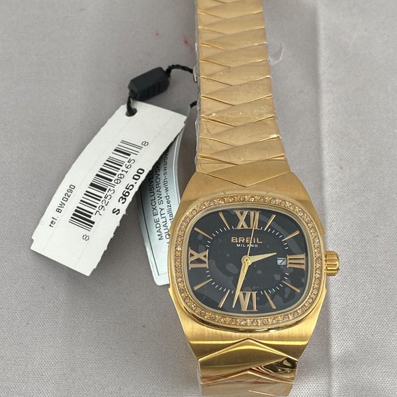 Italian Breil Milano Roman Numeral Date Stainless Steel Watch NWTNB - Picture 5 of 11